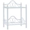 vidaXL Mesita de noche de acero y vidrio templado 45x30,5x60 cm blanco