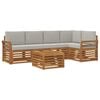 vidaXL Conjunto de sof&aacute;s de exterior 6 uds. Gris Natural y Claro