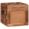 vidaXL Caja de Almacenamiento con puerta Marr&oacute;n Madera de mango maciza