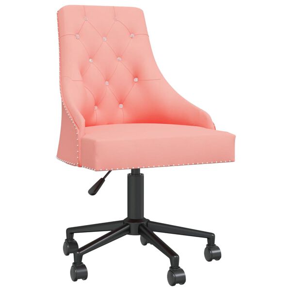 vidaXL Silla de comedor giratoria de terciopelo rosa