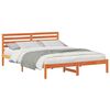 vidaXL Estructura de cama con cabecera Marrón cera 160 x 210 cm