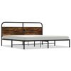 vidaXL Estructura de cama sin colch&oacute;n metal roble ahumado 200x200 cm