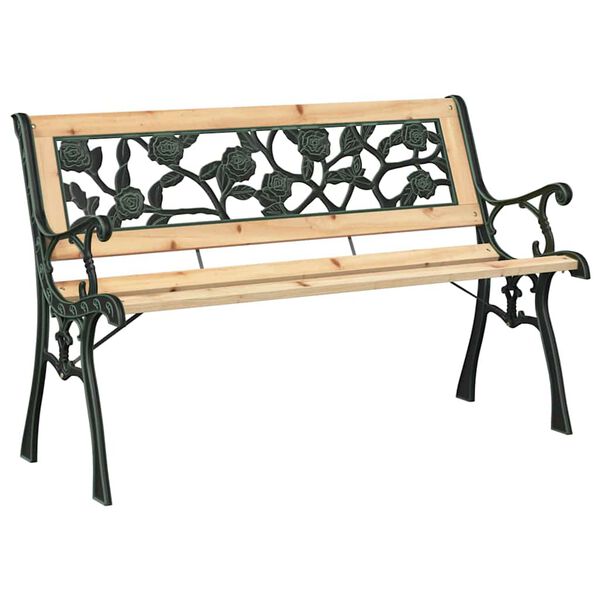 vidaXL Banco de jard&iacute;n con coj&iacute;n Marr&oacute;n 116 x 54 x 73 cm Madera