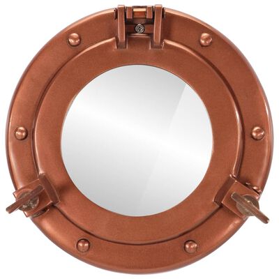 vidaXL Espejo de ojo de buey de pared aluminio y vidrio Ø23 cm