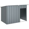 vidaXL Caseta perros con tejado acero galvanizado gris 153x91x110 cm