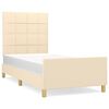vidaXL Estructura de cama sin colch&oacute;n tela crema 90x190 cm