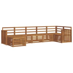 vidaXL Conjunto de Sof&aacute; Seccional 7 pcs Natural
