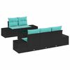 vidaXL Conjunto de sof&aacute; de jard&iacute;n 6 uds. Negro y Turquesa