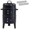 vidaXL Parrilla al aire libre &Oslash; 40 x 80 cm Acero Negro