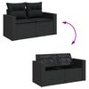 vidaXL Set de muebles de jard&iacute;n 5 pzas y cojines rat&aacute;n sint&eacute;tico negro