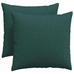 vidaXL Cojines de sof&aacute; 2 pcs Verde oscuro 50 x 50 cm tela