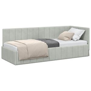 vidaXL Estructura de cama en esquina Gris Claro 80 cm x 200 cm