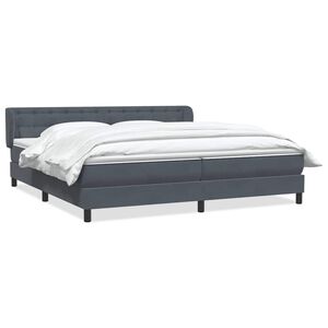vidaXL Cama box spring con colchones terciopelo gris oscuro 180x220 cm