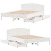 vidaXL Estructura de cama sin colch&oacute;n madera maciza blanca 120x190 cm