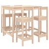 vidaXL Mesa y taburetes altos jard&iacute;n 5 piezas madera maciza de pino