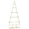 vidaXL &Aacute;rbol de Navidad de metal con soporte Dorado 125 cm