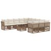 vidaXL Conjunto de sof&aacute;s de jard&iacute;n 12 pcs Beige rat&aacute;n sint&eacute;tico