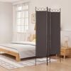vidaXL Biombo divisor de 3 paneles de tela marr&oacute;n 120x200 cm