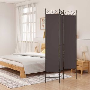 vidaXL Biombo divisor de 3 paneles de tela marr&oacute;n 120x200 cm