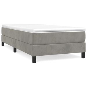 vidaXL Estructura de cama con somier terciopelo gris claro 80x200 cm
