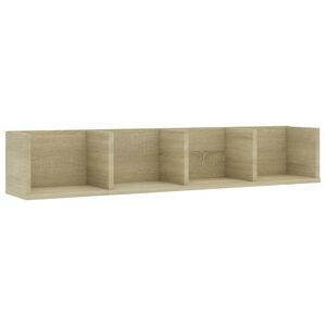 vidaXL Estante de pared para CD contrachapada color roble 100x18x18 cm