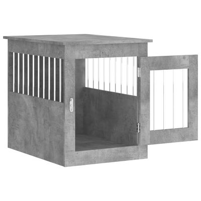 vidaXL Jaula para perros madera ingeniería gris hormigón 55x75x65 cm