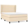 vidaXL Cama box spring con colch&oacute;n tela color crema 140x190 cm