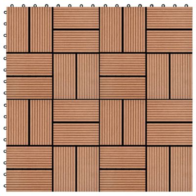 vidaXL Baldosas de porche de WPC 30x30 cm 1 m² marrón 11 unidades
