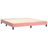 vidaXL Cama box spring colch&oacute;n y LED terciopelo rosa 180x200 cm