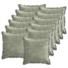vidaXL Funda de almohada 12 uds. HOUTEN Verde 45 x 45 cm Tela Chenille