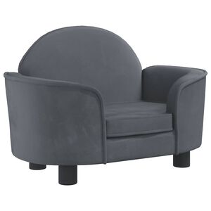 vidaXL Cama para perros de terciopelo gris oscuro 66x40x45 cm