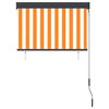 vidaXL Estor enrollable de exterior blanco y naranja 100x250 cm