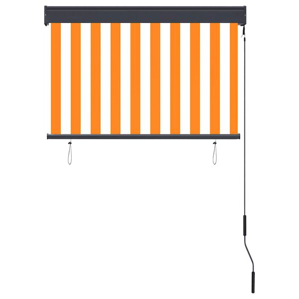 vidaXL Estor enrollable de exterior blanco y naranja 100x250 cm