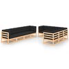 vidaXL Juego de muebles de jard&iacute;n 9 pzas y cojines madera maciza pino