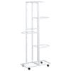 vidaXL Soporte para flores 5 alturas ruedas hierro blanco 44x23x100cm