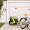 vidaXL Remolque de bicicleta mascotas hierro tela Oxford verde
