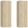 vidaXL Muebles de TV 2 uds madera contrachapada roble 30,5x30x90 cm