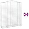 vidaXL Cestas de gaviones 6 uds forma de arco hierro 200x50x220/240 cm