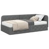 vidaXL Estructura de cama en esquina Gris oscuro 90 x 200 cm tela