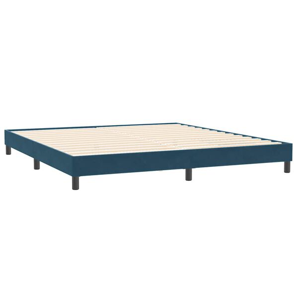 vidaXL Cama box spring sin colch&oacute;n azul oscuro terciopelo 200x210 cm