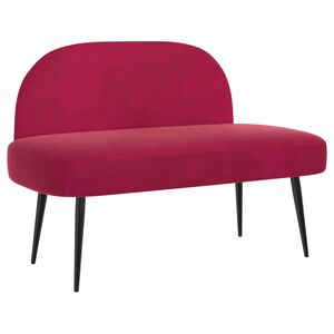 vidaXL Banco tapizado con respaldo Rojo vino tinto 110 x 60 x 76 cm
