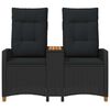 vidaXL Banco reclinable con mesa con coj&iacute;n Negro 126 x 65 x 112 cm