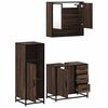 vidaXL Set de muebles baño 3 pzas madera contrachapada roble marrón