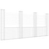 vidaXL Cesta de gaviones forma de U 4 postes de hierro 380x20x200 cm