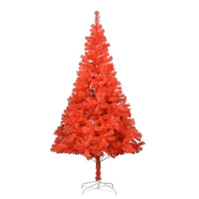 vidaXL Árbol de Navidad artificial con LED y bolas PVC rojo 210 cm