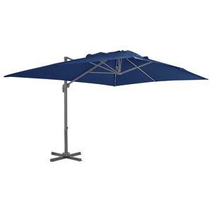 vidaXL Sombrilla voladiza de jard&iacute;n poste de aluminio azul azure 4x3 m