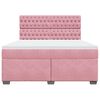 vidaXL Cama box spring con colch&oacute;n terciopelo rosa 180x200 cm
