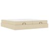 vidaXL Estructura de cama con colch&oacute;n 2 uds. Crema tela