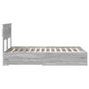 vidaXL Estructura de cama con cabecera Gris Sonoma 135 x 190 cm