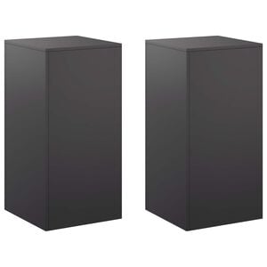 vidaXL Soporte de plantas 2 pcs Negro 40 x 40 x 80 cm Acero